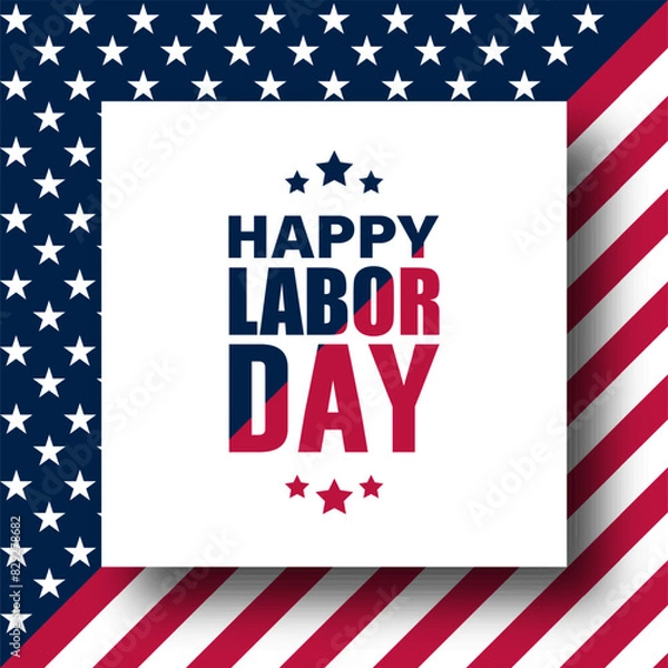 Obraz Happy labor day in United States of America background vector illustration