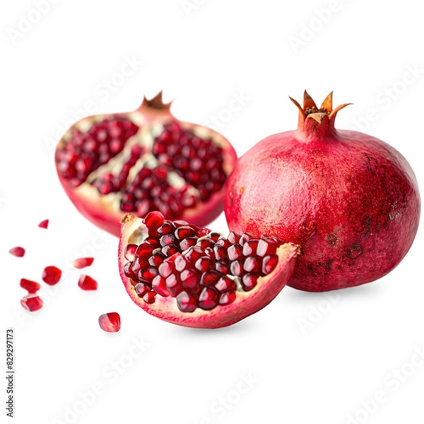 Fototapeta Pomegranate Isolated on A Transparent Background.
