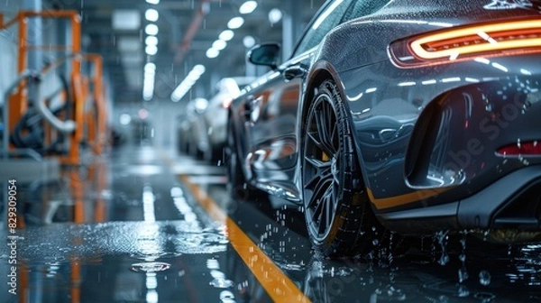 Fototapeta Car care business mock-up featuring a sleek, modern design