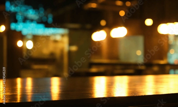 Obraz Night city street motion blur backdrop abstract background, Generative AI