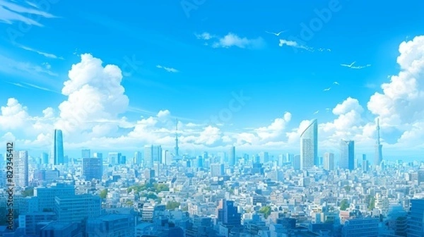 Fototapeta 都会と空の風景6