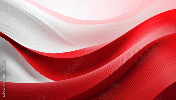 Obraz Wave abstract red and white background