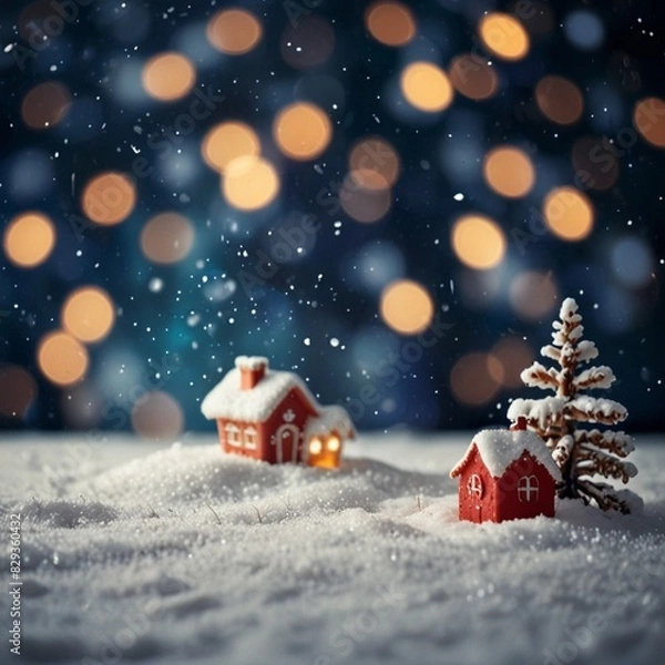 Fototapeta 눈이 떨어지는, 메리스크리마스, 겨울