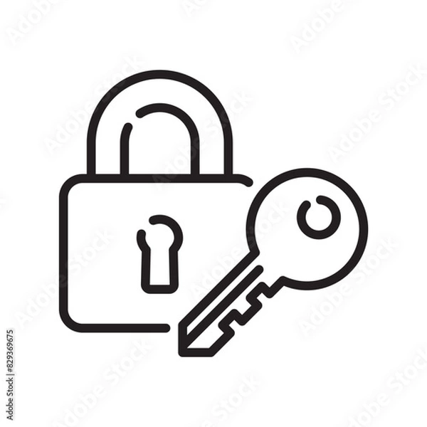 Fototapeta padlock key icon design vector template