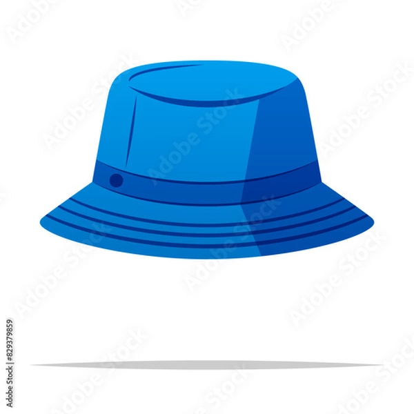 Obraz Blue bucket hat vector isolated illustration