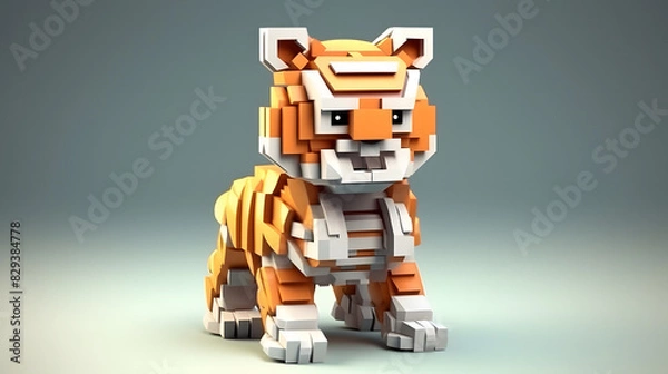 Fototapeta Robot Tiger 3d cartoon