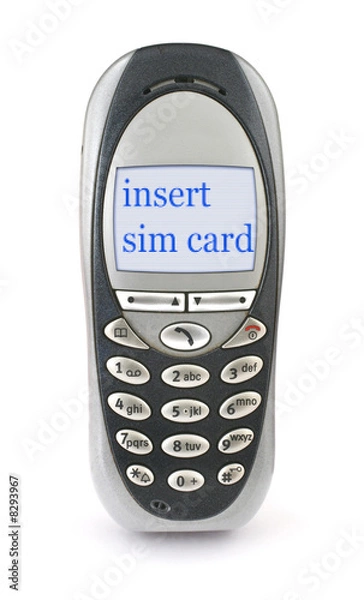 Fototapeta mobile phone with INSERT SIM CARD message