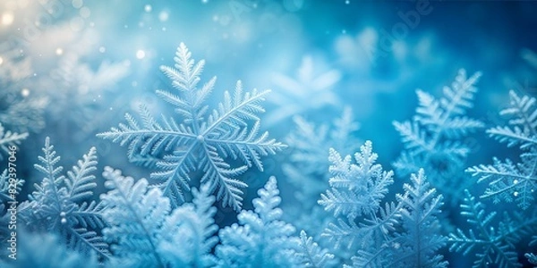 Fototapeta Winter Frost Blur: A cool, icy blue blurred background with subtle frosty patterns, perfect for winter themes.
