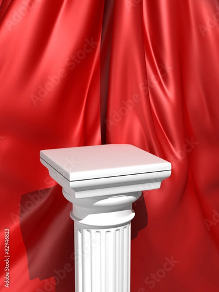 Obraz Classic Doric Pillar On Cloth Background