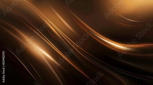 Fototapeta dark brown black gradient bright light and glow texture background. Generative AI.