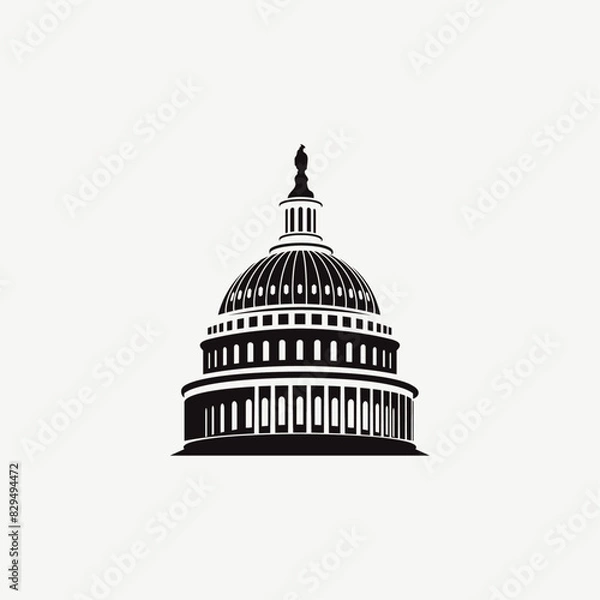 Fototapeta Minimalist Capitol Building Logo Icon Vector