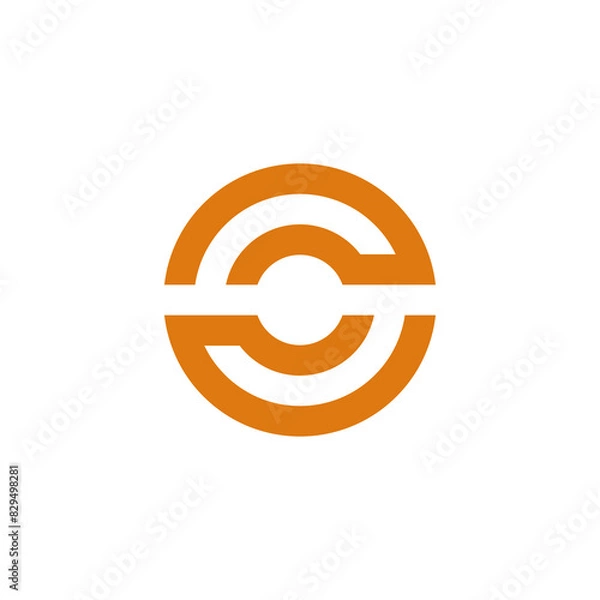 Fototapeta Abstract connection logo. Network technology logotype. Letter O design template.