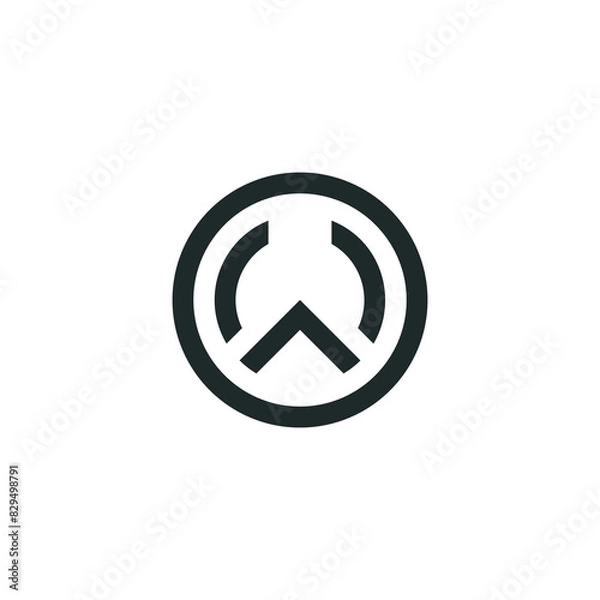 Fototapeta letter ow linked line logo vector
