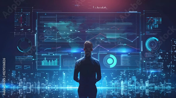 Fototapeta big data analysis for business analytics