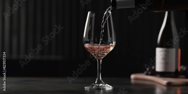 Obraz Elegant Champagne Flute with Bubbles with Copy Space for Text