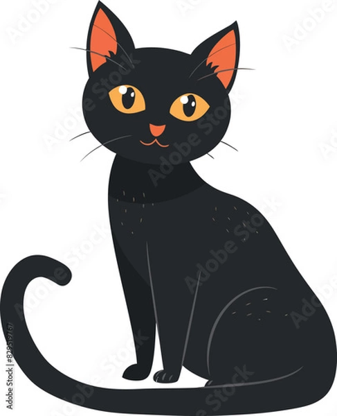 Fototapeta Cat Flat Vector Icon