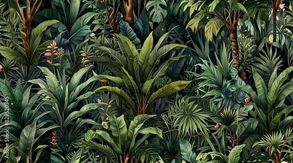 Fototapeta  dark green background with a pattern of different types 