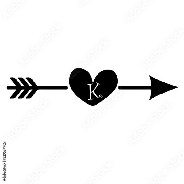 Fototapeta  Heart Silhouettes A-Z for Valentine's Day