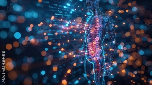 Fototapeta Visual representation of fat storage and metabolism in the body.