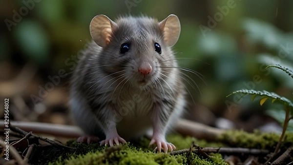 Fototapeta Little Rat In Forest