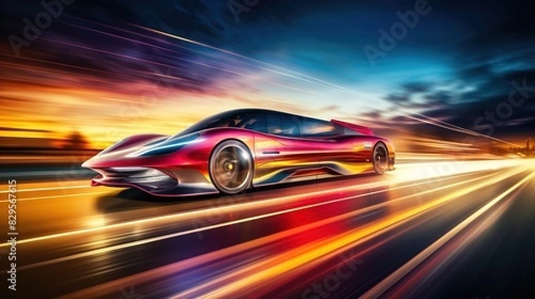 Fototapeta fast moving car