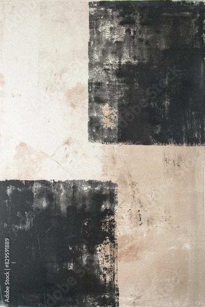 Fototapeta Bauhaus Inspired Abstract Geometric Poster, Eclectic Minimalist Art