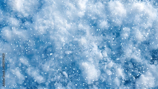 Obraz Snowy winter texture background. Generative AI.
