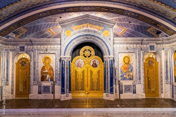 Fototapeta March 23, 2024. Russia. Moscow oblast. The Lower Temple of the Main Temple of the Armed Forces of the Russian Federation.
