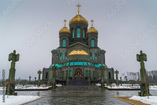 Fototapeta March 23, 2024. Russia. Moscow oblast. The main temple of the Armed Forces of the Russian Federation.