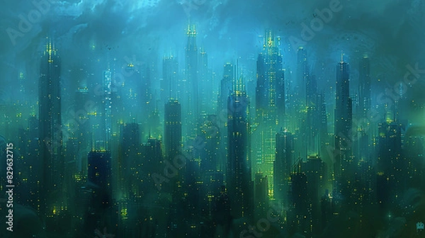 Obraz A Futuristic Cityscape