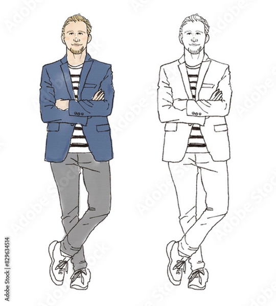 Obraz 腕組みをする男性