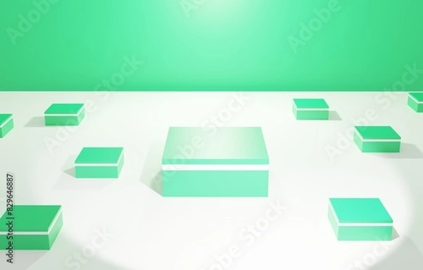 Obraz 3D Render Abstract Empty Cube Podium