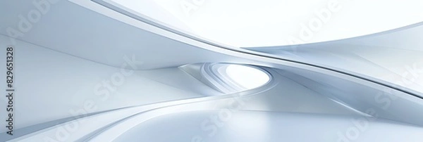 Fototapeta blue and white  gradient curved shape white background, aspect ratio 3:1, banner background, landing page wallpaper