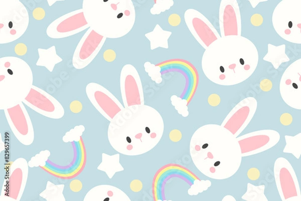 Fototapeta seamless pattern with rabbits