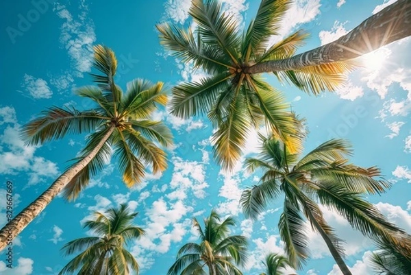 Fototapeta Palm trees tall sky