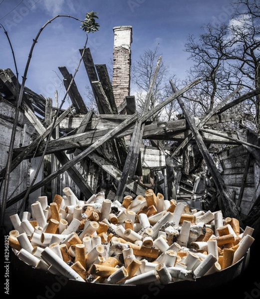 Obraz Cigarettes destroy you - stop smoking!
