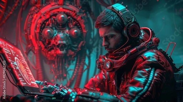 Obraz A robotics engineer programming a drone to perform complex aerial maneuvers for a search and rescue mission