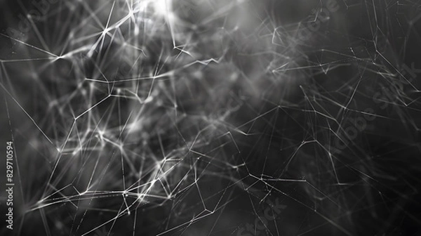 Obraz Wireframe background with plexus effect texture background. Generative AI.