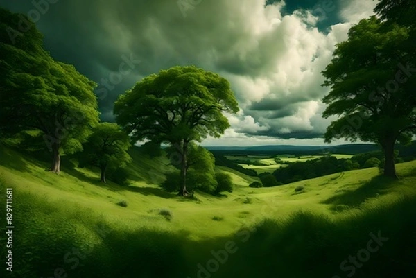 Fototapeta landscape with trees