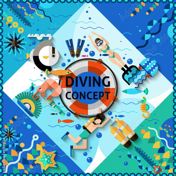 Fototapeta Scuba Diving Concept