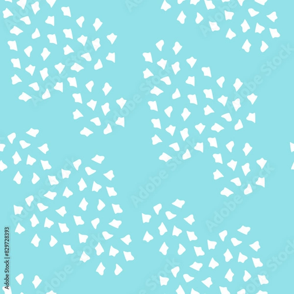 Fototapeta Seamless summer pattern with white spots on a blue background