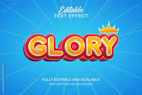Fototapeta GLORY TEXT EFFECT EPS FILE