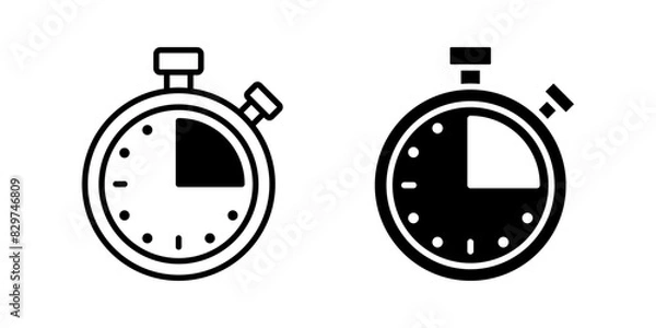 Fototapeta Stopwatch icon set. Timer sign.for mobile concept and web design. vector illustration