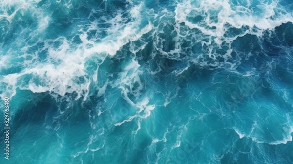 Fototapeta Overlooking the undulating waves on the sea surface