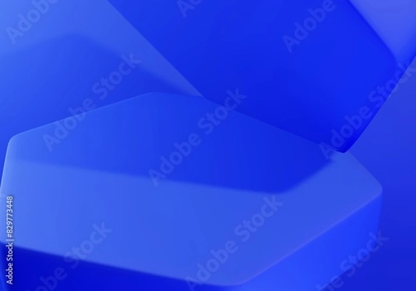 Obraz blue abstract object background isolated on blue background. 3d render