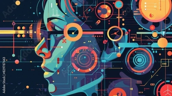 Fototapeta Develop an infographic on the future trends in data science. Highlight emerging technologies and methodologies shaping the field, such as quantum computing and deep learning.