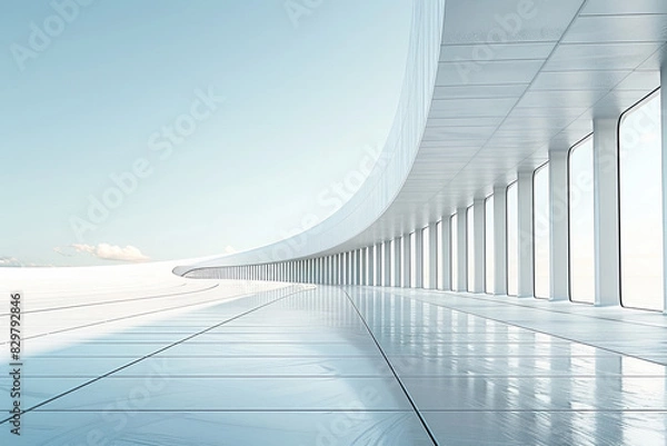 Fototapeta Concrete outdoor square building,Empty architectural background.
