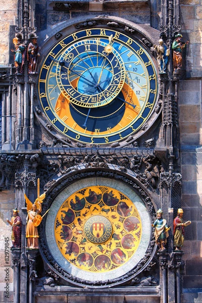 Fototapeta Famous astronomical clock Orloj in Prague