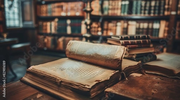 Obraz Author Researching for a Book: To gather information for a new book, an author visits libraries, interviews experts, and explores historical archives to ensure accuracy and depth in their writing