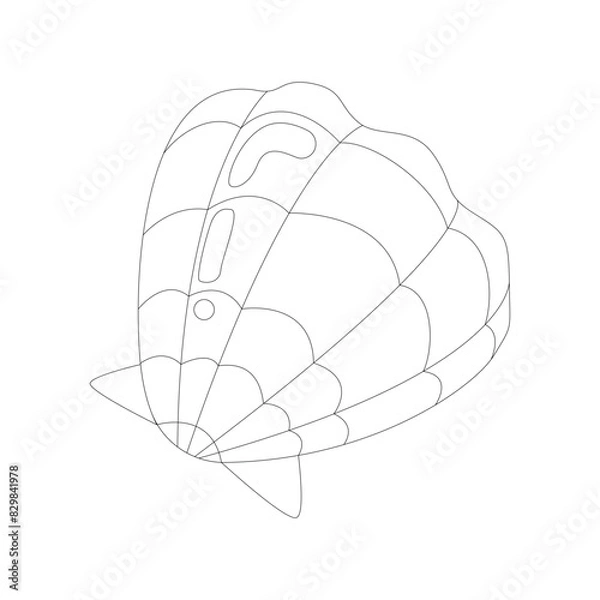 Fototapeta Seashell linear icon vector illustration on white background.